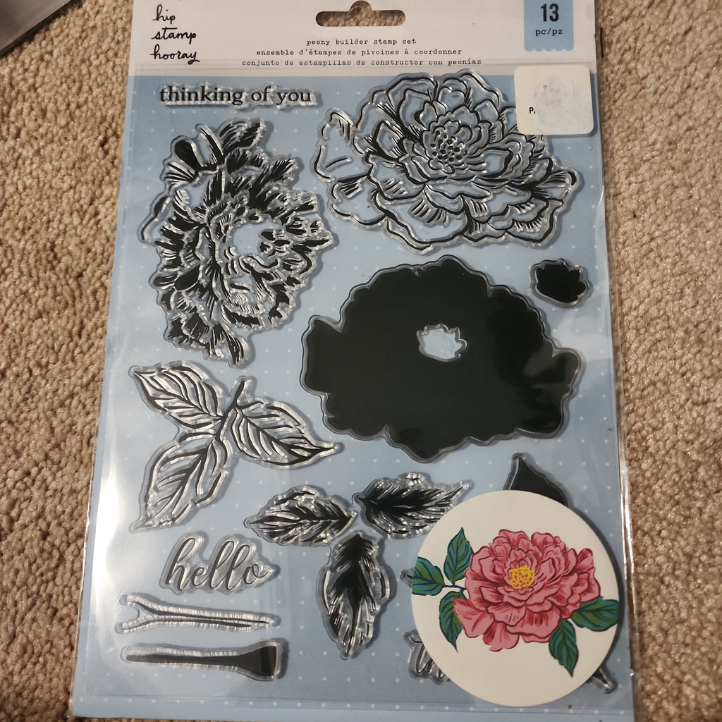 PEONY BUILDER STAMP SWT BY HIP STAMP HOORAY Scrapbook Outlet Gina