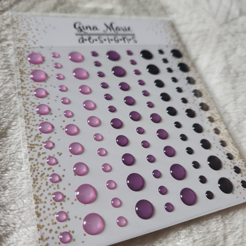 AMETHYST JEWEL TONES CLEAR WITH COLOR ENAMEL DOTS - GINA MARIE DESIGNS