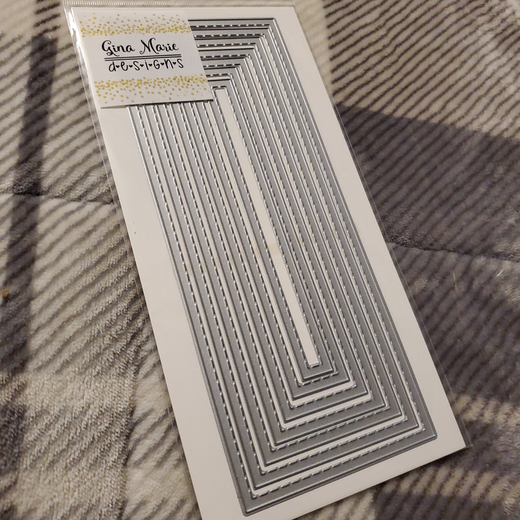 STITCHED SLIMLINE SLIM LINE DIE SET Gina Marie Designs Scrapbook