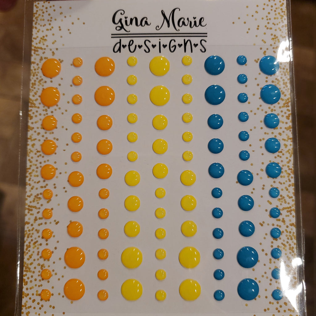 SUMMER FUN CLEAR WITH COLOR STYLE ENAMEL DOTS - Gina Marie Designs –  Scrapbook Outlet - Gina Marie Designs