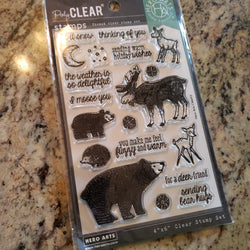 FUZZY WINTER ANIMALS - HERO ARTS CLEAR STAMPS