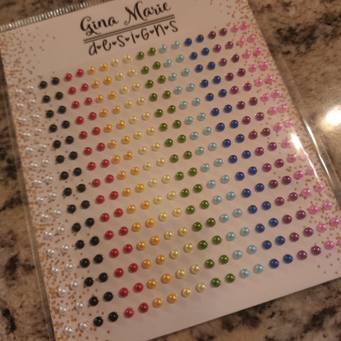 RAINBOW PEARLS - GINA MARIE DESIGNS Dot Embellishments
