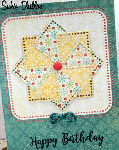 DOT STUDS ON BOTH SIDES OF CUTTING LINE ROUND SQUARE - GINA MARIE DESIGNS