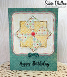 DOT STUDS ON BOTH SIDES OF CUTTING LINE ROUND SQUARE - GINA MARIE DESIGNS
