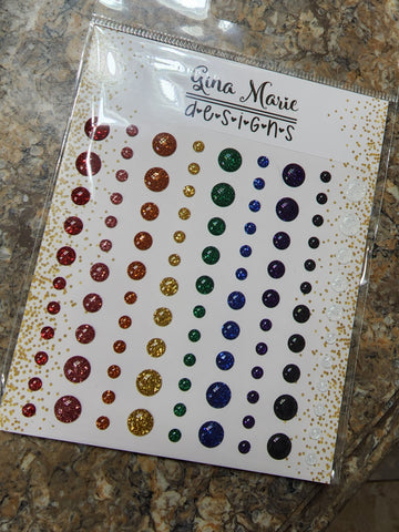 RAINBOW SPARKLE GLITTER ENAMEL DOTS - GINA MARIE DESIGNS