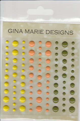 TROPICAL ISLAND COLORS GLOSS STYLE Enamel Dot Embellishments