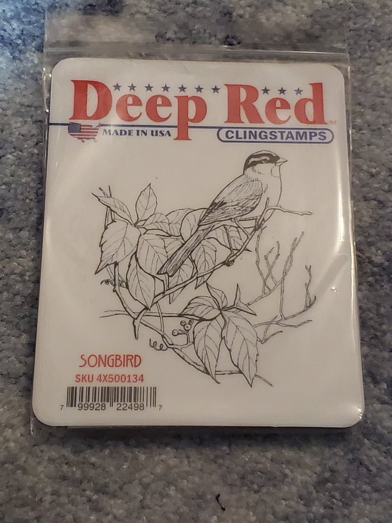 SONGBIRD DEEP RED RUBBER STAMPS Scrapbook Outlet Gina Marie Designs
