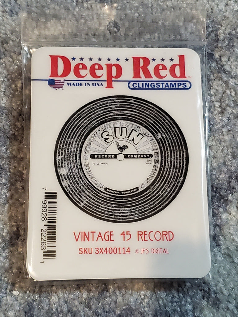 Deep Red Stamps Vintage 45 Record Rubber Stamp | Deep Etch Red Rubber, Cling Mount, For Crafting - View #11