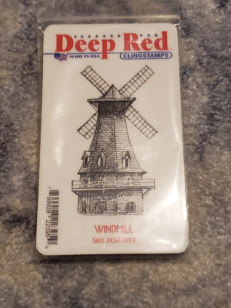 WINDMILL DEEP RED RUBBER STAMPS Scrapbook Outlet Gina Marie Designs
