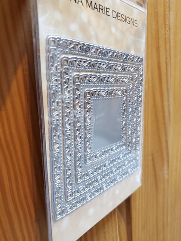 STAINED GLASS BORDER SQUARE DIE SET - GINA MARIE DESIGNS