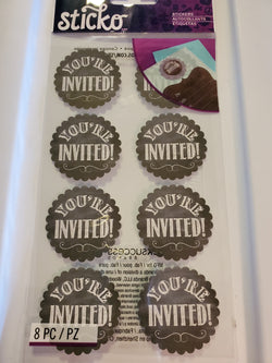 YOU'RE INVITED TAGS - STICKO FLAT STYLE STICKERS