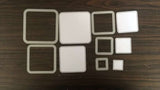 DOT STUDS ON BOTH SIDES OF CUTTING LINE ROUND SQUARE - GINA MARIE DESIGNS