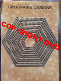 DOT STUDS ON BOTH SIDES OF CUTTING LINE HEXAGON - GINA MARIE DESIGNS