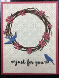 CIRCLE FLOWER CUT BKGD PLATE DIE A2 SIZE - GINA MARIE DESIGNS