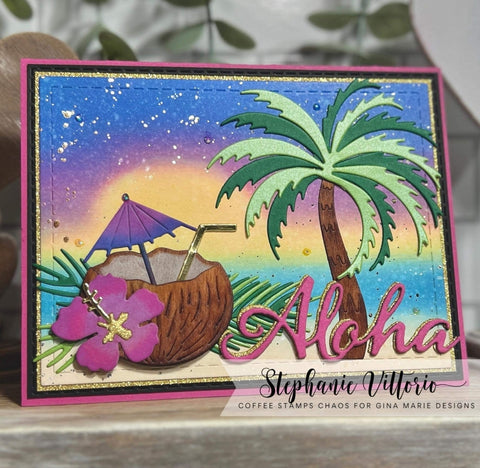 ALOHA TROPICAL DRINK DIE SET - GINA MARIE DESIGNS
