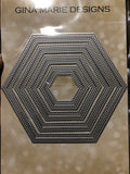 PLEASE READ DESCRIPTION- DOUBLE PIERCED HEXAGON IN AND OUT NESTED DIE SET - Gina Marie Designs