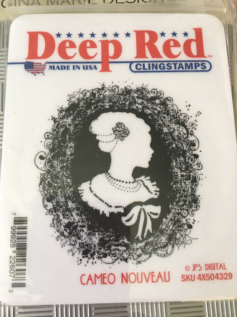 CAMEO NOUVEAU DEEP RED RUBBER STAMPS Scrapbook Outlet Gina Marie Designs