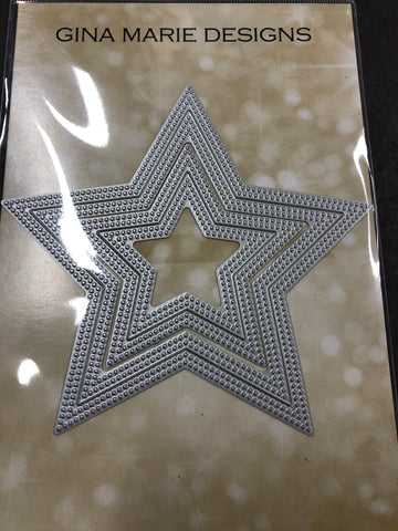 PLEASE READ DESCRIPTION - DOUBLE IN OUT CUT PIERCED STAR DIE SET - Gina Marie Designs