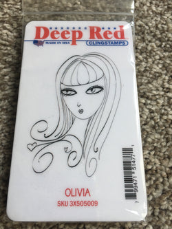 OLIVIA - DEEP RED RUBBER STAMPS