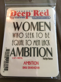 AMBITION DEEP RED RUBBER STAMPS
