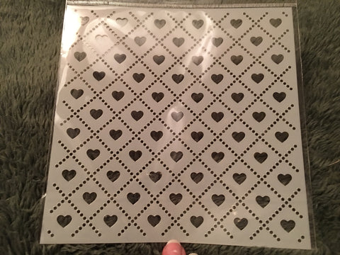 HEART ARGYLE BACKGROUND PATTERNED STENCIL - Gina Marie Designs