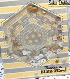 DOT STUDS ON BOTH SIDES OF CUTTING LINE HEXAGON - GINA MARIE DESIGNS