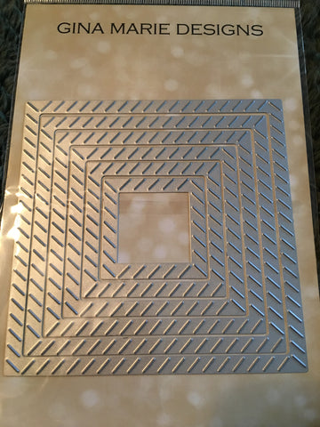 JUST STITCHES SLASH STITCH SQUARE DIE SET - Gina Marie Designs