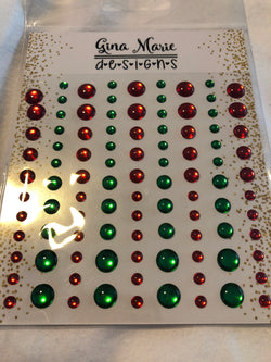 RED & GREEN FOIL MIRROR ENAMEL DOTS - Gina Marie Designs