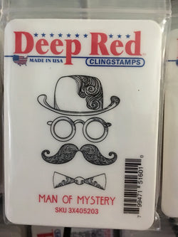 MAN OF MYSTERY - DEEP RED RUBBER STAMPS