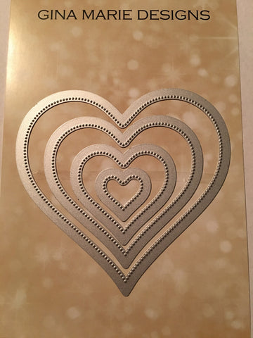 ‘ONLY’ PIERCE DOTS NESTED HEART DIE SET - Gina Marie Designs