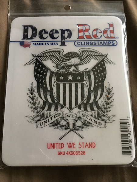 UNITED WE STAND DEEP RED RUBBER STAMPS