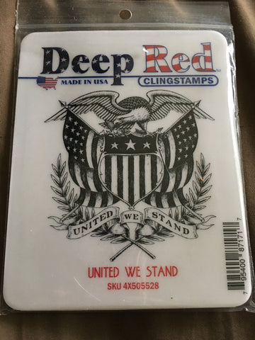 UNITED WE STAND DEEP RED RUBBER STAMPS