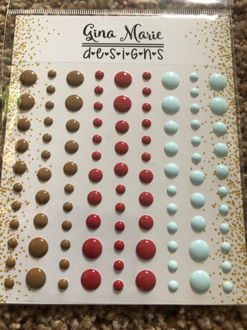 WINTER BERRY BRANCH GLOSS STYLE ENAMEL DOTS - Gina Marie Designs
