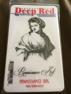 RENAISSANCE GIRL DEEP RED RUBBER STAMPS