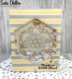 DOT STUDS ON BOTH SIDES OF CUTTING LINE HEXAGON - GINA MARIE DESIGNS
