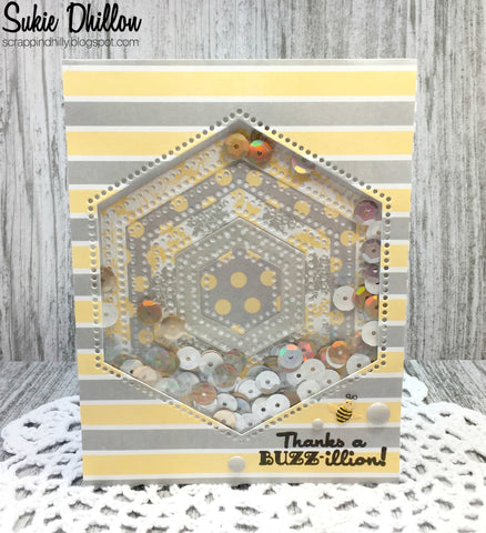 DOT STUDS ON BOTH SIDES OF CUTTING LINE HEXAGON - GINA MARIE DESIGNS