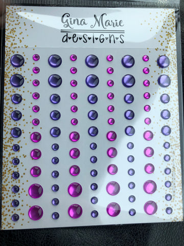 PURPLE FOIL MIRRORED METALLIC Enamel Dot Embellishments