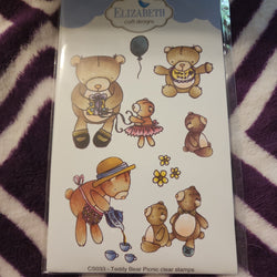 TEDDY BEAR PICNIC CLEAR STAMPS ELIZABETH CRAFT DESIGNS
