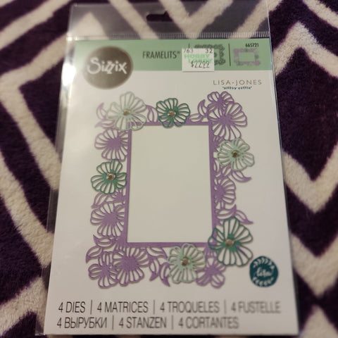 SIZZIX THINLITS DIES RECTANGLE FLORAL FRAME