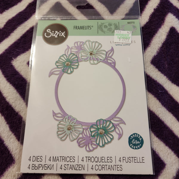 SIZZIX THINLITS DIES CIRCLE FLORAL FRAME