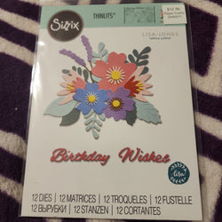 SIZZIX THINLITS DIES BIRTHDAY FLORALS