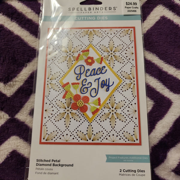 SPELLBINDERS CUTTING DIES STITCHED PETAL DIAMOND BACKGROUND
