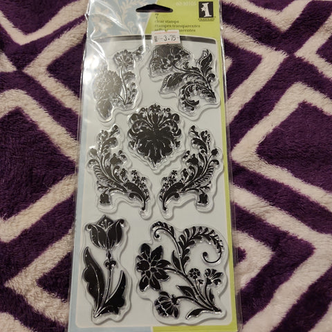 FLORAL DAMASK - Inkadinkado clear stamps