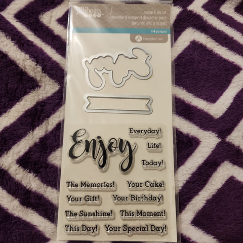 ENJOY - JILLIBEAN CLEAR STAMP AND DIE SET