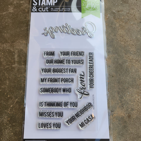 GREETINGS - Hero Arts Stamp and Cut Die set