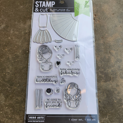 hero arts dress up stamp and cut Holiday card # 4 Hero Arts Dress Up