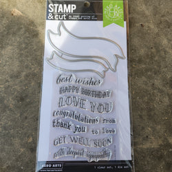 RIBBON MESSAGES - Hero Arts Stamp and Cut Die set