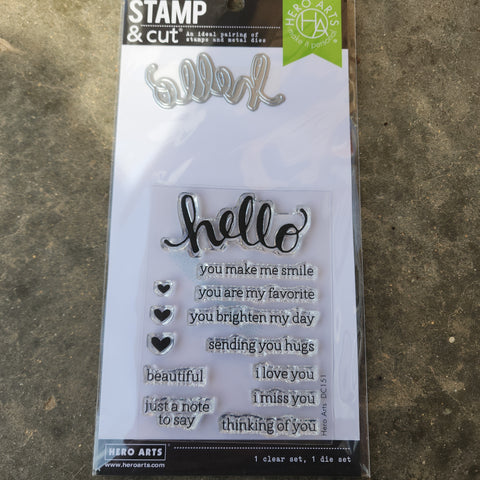 HELLO - Hero Arts Stamp and Cut Die set