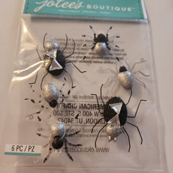 BLACK & WHITE METALLIC SPIDERS - Jolee's Boutique Stickers