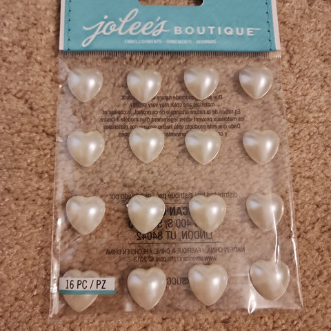 PEARL HEARTS - Jolee's Boutique Stickers